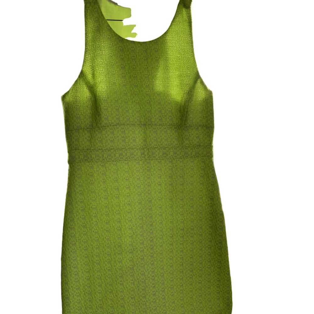 J Crew Women's Neon Yellow Green and Gray Dress